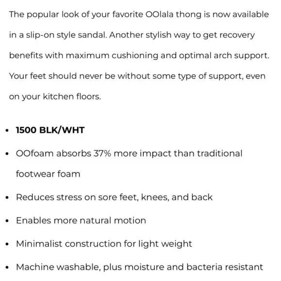 OOFOS Black w/ White Ooahh Unisex Sport Slip On Slide Sandal sz Men 8 - Women 10 - Picture 9 of 9